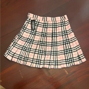 Plaid Pink and Black Skirt